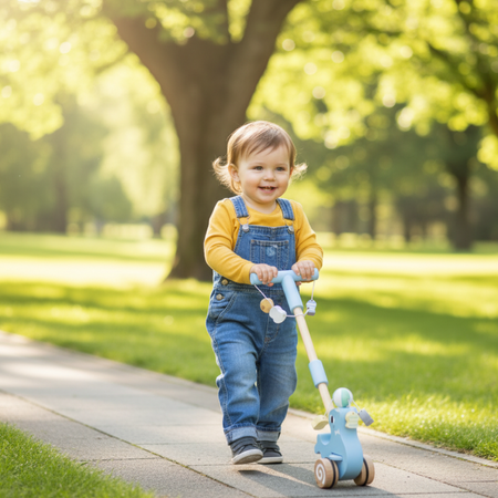 Drewniana Foka Z Kijem Do Pchania Pchacz Do Nauki Chodzenia Dla Dziecka