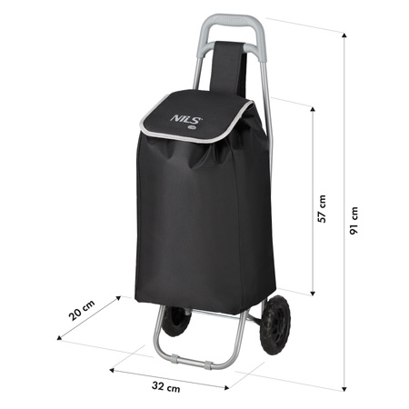 Wózek Na Zakupy Torba Zakupowa 40 L Składany Na Kółkach Izolacja Termiczna