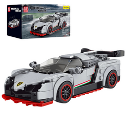 Klocki Konstrukcyjne Samochód Wyścigowy 398 Elementów + Gablota Mould King