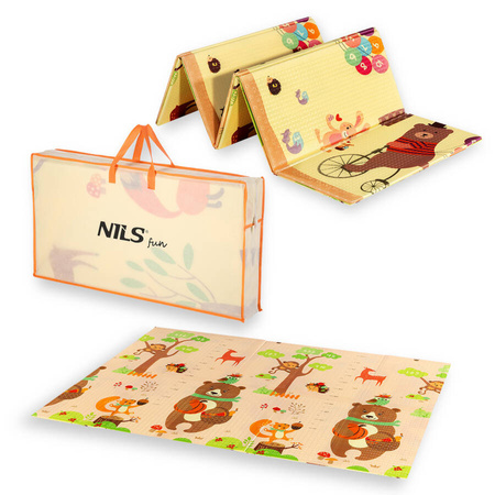 NILS Duża Składana Dwustronna Mata Piankowa Dziecięca XPE 190x150 cm