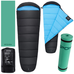 Śpiwór Turystyczny Mumia Ciepły Z Kapturem Duży 230x80cm + Pokrowiec SPOKEY