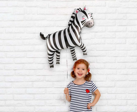 Balon Foliowy Zebra Na Przyjęcie Urodziny Imprezę Dla Dziecka 80x78 cm