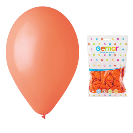 Balony Pomarańczowe Klasyczne Pastelowe Na Halloween GEMAR 26 cm - 100 szt.