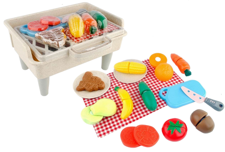 Mini Grill Dla Dzieci 29 Elementów Sztućce + Akcesoria Spożywcze	
