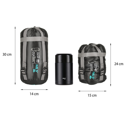 Śpiwór Turystyczny Ultra Lekki Mumia Z Kapturem Pod Namiot + Pokrowiec NILS