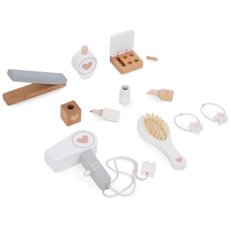 MAMABRUM Drewniana Toaletka Z Taboretem I Akcesoriami