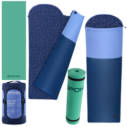 Śpiwór Turystyczny Mumia Lekki Z Kapturem Kempingowy Z Pokrowcem 210x75 cm + Karimata