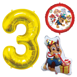Balony Foliowe Na 3 Urodziny Przyjęcie Dla Dziecka Psi Patrol Cyfra 85 cm