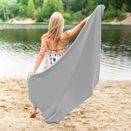 NILS Duży Ręcznik Szybkoschnący Z Mikrofibry Plażowy 180x100 cm + Zawieszka