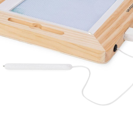 MAMABRUM Drewniany Znikopis Z Pieczątkami - Tablica Do Rysowania