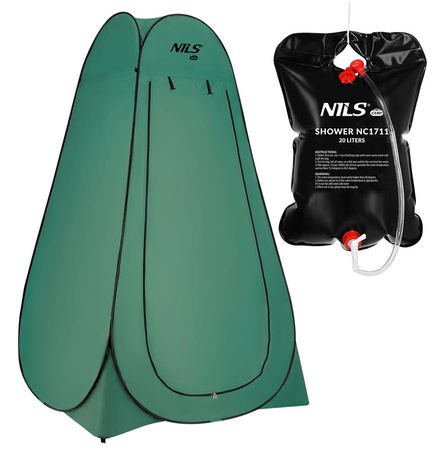 Duży Namiot Przebieralnia + Prysznic Turystyczny NILS