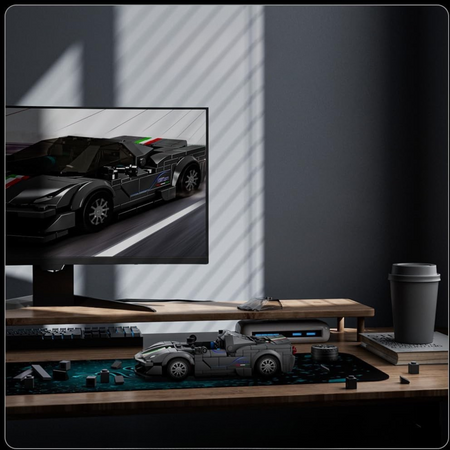 Klocki Konstrukcyjne Auto Samochód Wyścigowy 384 Elementy + Gablota MOULD KING