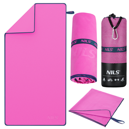 NILS Duży Ręcznik Szybkoschnący Z Mikrofibry Plażowy 200x90 cm + Zawieszka