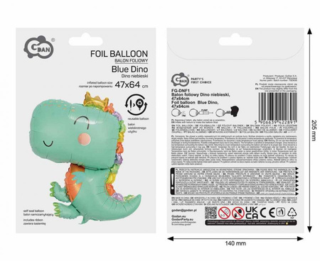 Balony Foliowe Dinozaury Na Imprezę Przyjęcie Urodziny Dla Dziecka 3 szt.