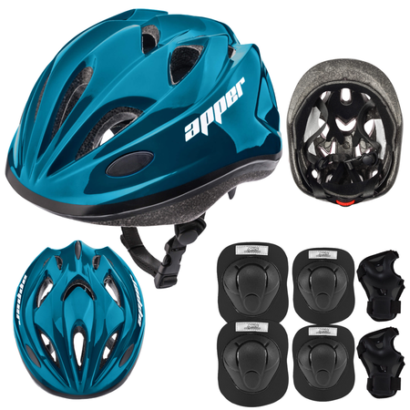 Kask Rowerowy Regulowany Dziecięcy Otwory Wentylacyjne + Zestaw Ochraiaczy