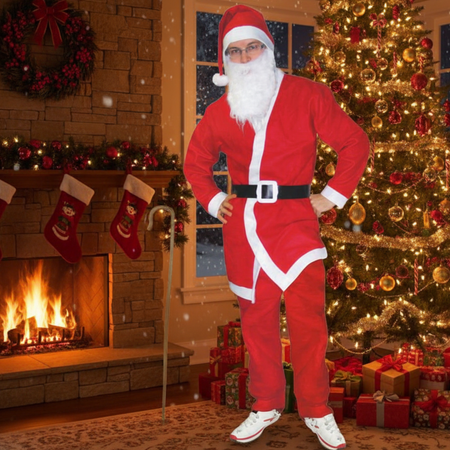 Strój Świętego Mikołaja Kostium Przebranie Gwiazdora + Worek Na Prezenty