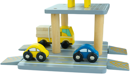 MERKAN Drewniany Plac Budowy Z Dużym Ruchomym Dźwigiem I Pojazdami Żuraw Wieżowy