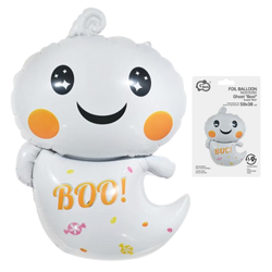 Balon Foliowy Duszek "Boo!" Na Przyjęcie Imprezę Halloween 59x38 cm GODAN