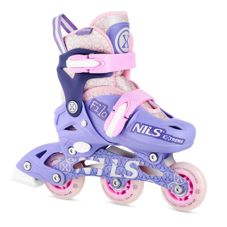 Rolki Regulowane Łyżworolki Rekreacyjne Dziecięce Fioletowe Nils Extreme