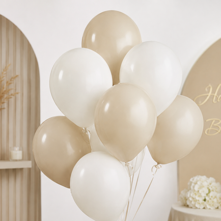Balony Lateksowe Klasyczne Pastelowe Beżowe Latte Na Urodziny 10" 200 szt.	