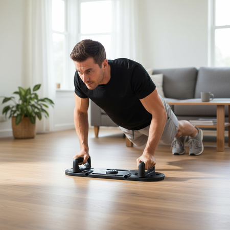 Wielofunkcyjna Deska Do Ćwiczeń Mięśni Brzucha i Pompek Z Linkami 3w1 HMS