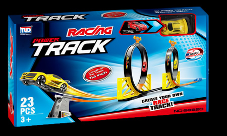 Tor Wyścigowy Samochodowy Pull Back Podwójna Pętla 290 cm + 3 Samochodziki