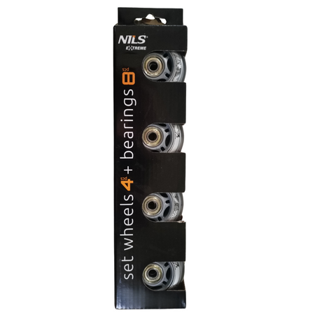 Kółka Do Rolek Kauczukowe 72 mm Zestaw 8 szt. + Łożyska ABEC-7 Przezroczyste