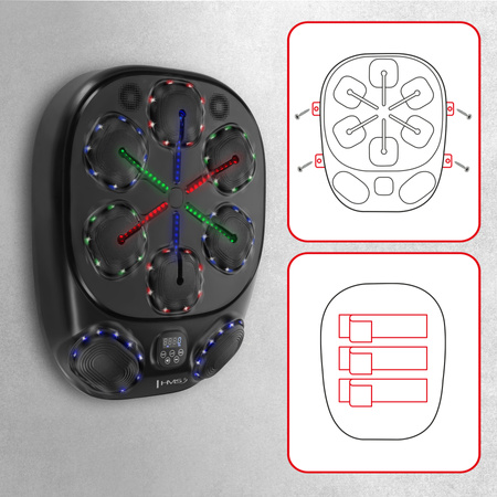 Elektroniczna Tarcza Bokserska Bluetooth Na Ścianę Z Głośnikiem + Rękawice