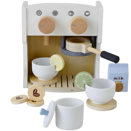 Drewniany Ekspres Do Kawy i Herbarty Kawiarnia Dla Dzieci + Akcesoria