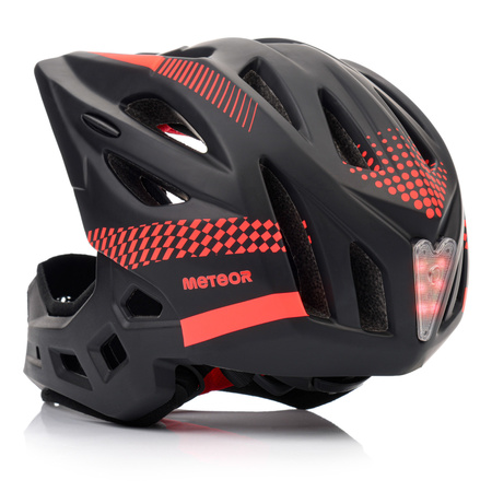 Kask Rowerowy Regulowany Na Hulajnogę Full Face Szczękowy Odpinany METEOR