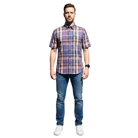 Koszula Męska Bawełniana Z Krótkim Rękawem Slim Fit Armani Exchange