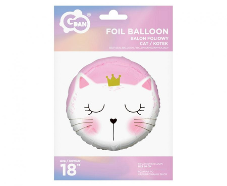 Balon Foliowy Kotek Dekoracja Na Imprezę Przyjęcie Urodziny Dla Dziecka 18"