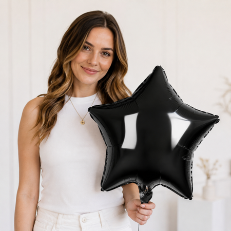 Balon Foliowy Gwiazda Czarna Na Imprezę Urodziny Przyjęcie Halloween 19"