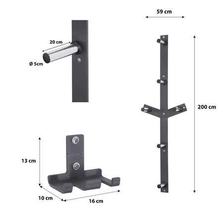Zestaw Wieszaków Ściennych Uchwyt Na Gryf + Stojak Na Obciążenia HMS