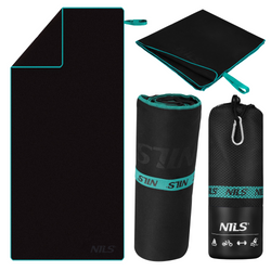 NILS Duży Ręcznik Szybkoschnący Z Mikrofibry Plażowy 200x90 cm + Zawieszka