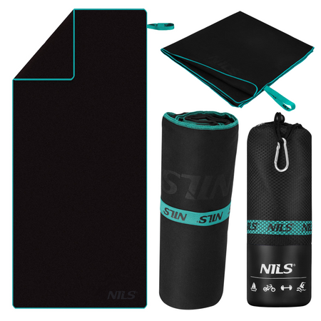 NILS Duży Ręcznik Szybkoschnący Z Mikrofibry Plażowy 200x90 cm + Zawieszka