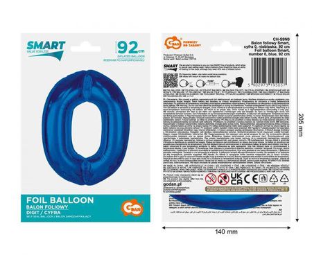 Balony Foliowe Niebieskie Metaliczne Dekoracja Na Urodziny 40 Lat GODAN