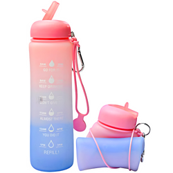 KRONOS Butelka Sportowa Motywacyjna Bidon Na Wodę Z Ustnikiem 600 ml