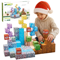 Klocki Magnetyczne Konstrukcyjne Zestaw 100 Elementów Edukacyjne Dla Dzieci
