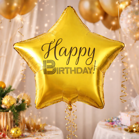 Balony Foliowe Dekoracyjny Gwiazdy Na 18 Urodziny Happy Birthday 2 szt. 19"