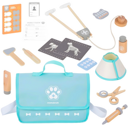 MAMABRUM Drewniany Zestaw Małego Weterynarza Torba + Akcesoria
