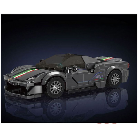 Klocki Konstrukcyjne Auto Samochód Wyścigowy 384 Elementy + Gablota MOULD KING