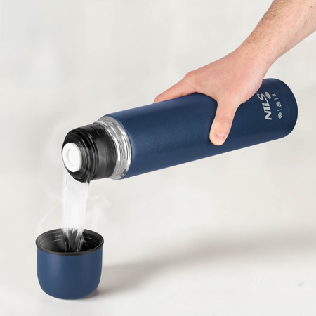 Termos Turystyczny Próżniowy Stalowy Butelka Termiczna Na Kawę 1000 ml NILS