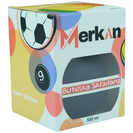 MERKAN Butelka Sportowa Bidon Składany W Kształcie Piłki Z Ustnikiem 550 ml