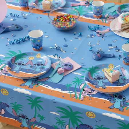 Obrus Plastikowy Ozdobny Na Urodziny Stitch & Angel 120 x 180 cm PROCOS