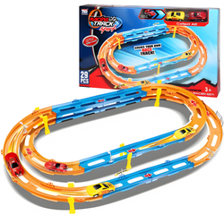 Tor Wyścigowy Samochodowy Owalny Pull Back Dla Dzieci + 2 Samochody TLD