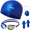 Zestaw Pływacki Na Basen 3w1 Okularki + Czepek + Zatyczki NILS