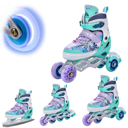 Łyżworolki 4w1 Rolki Rekreacyjne Łyżwy Regulowane Wrotki Rolko-Wrotki