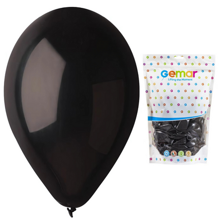 Balony Lateksowe Pastelowe Czarne Na Urodziny Ślub Wesele 13" - 50 szt.