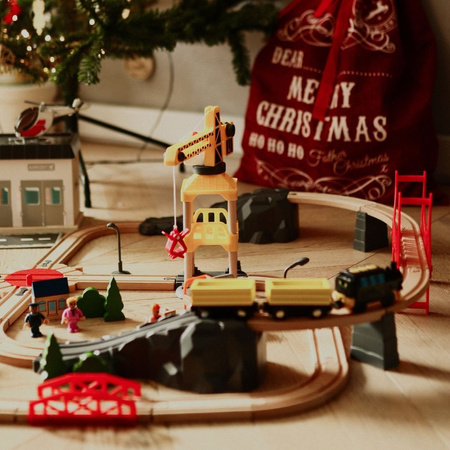 Drewniana Kolejka Pociąg Na Baterie Miasteczko Dla Dziecka MAMABRUM